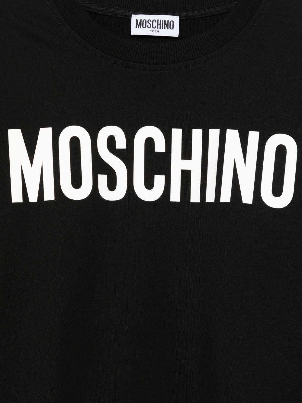 Felpa nera per bambino HUF09YLDA11 60100 Moschino Kids 