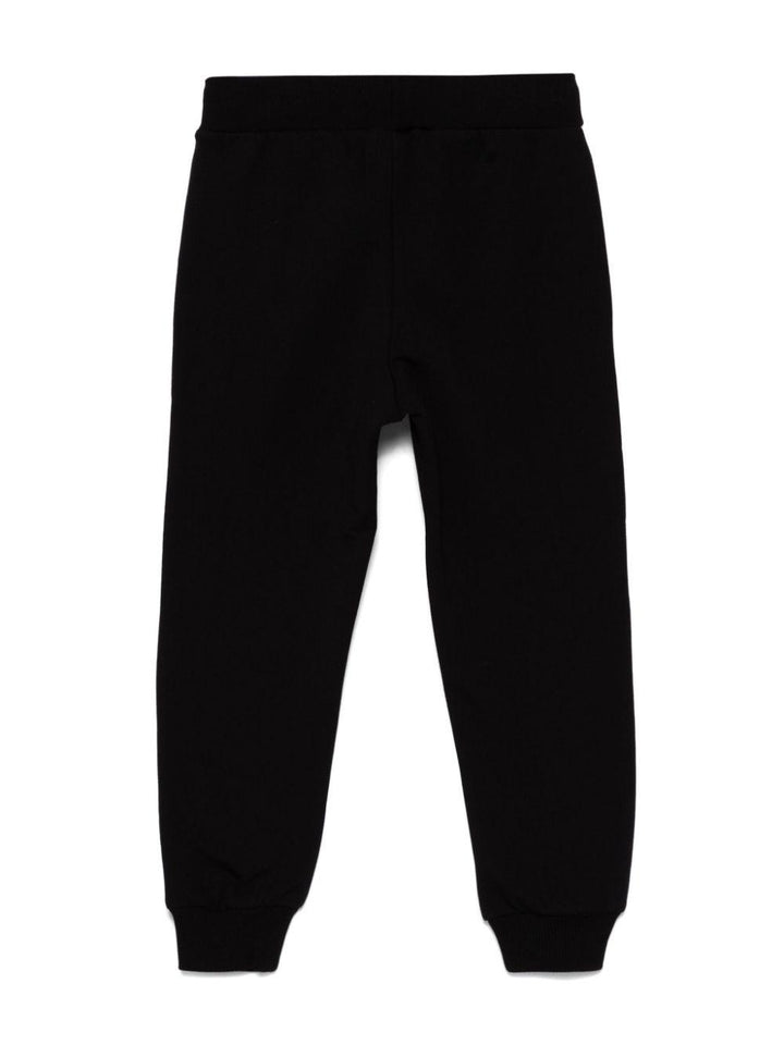 Black trousers for boys with logo