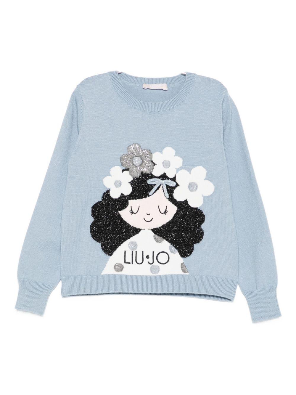 Maglione azzurro per bambina KF5057MA12P 64010 Liu Jo 
