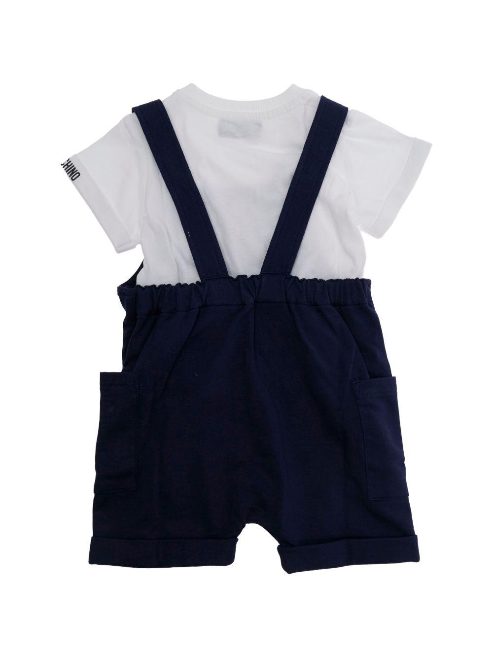 Completo blu/bianco per neonato MUG01TLCA19 83240 Moschino Kids 