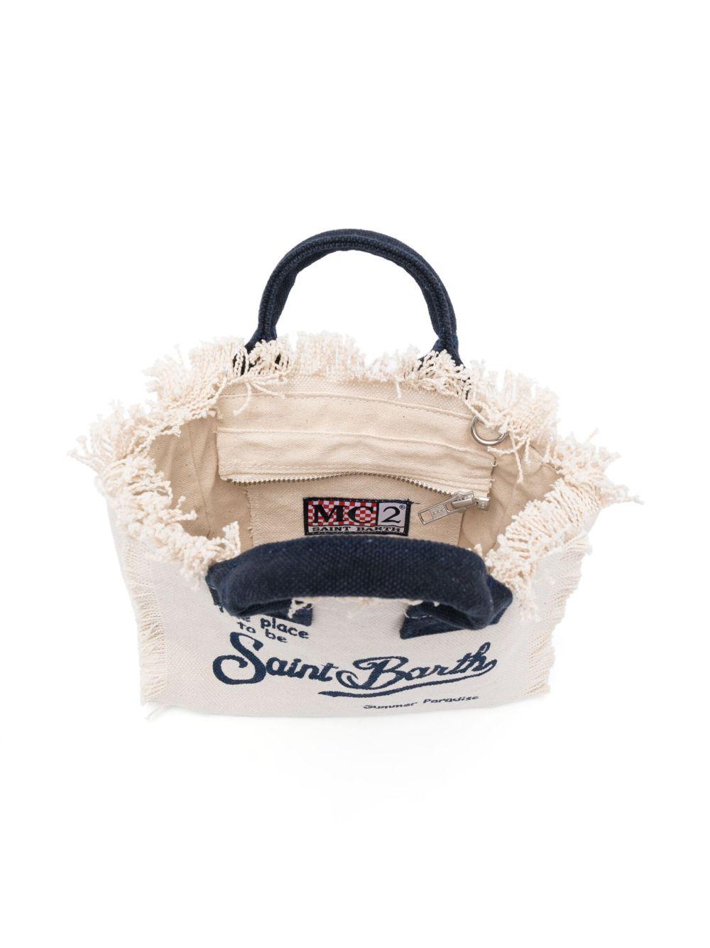 Borsa bianca/blu scuro per bambina VAMI001 02564L MC2 Saint Barth Kids 