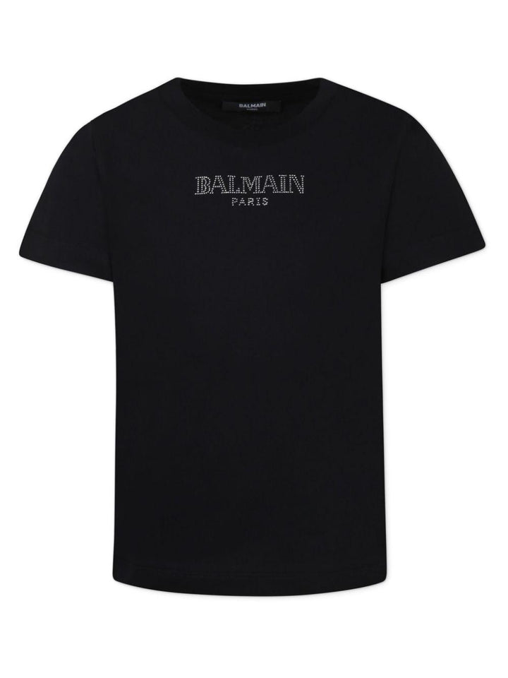 Black t-shirt for boys with logo