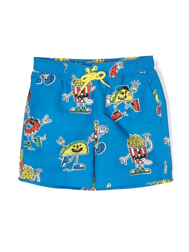 Costume blu per bambino con stampa
