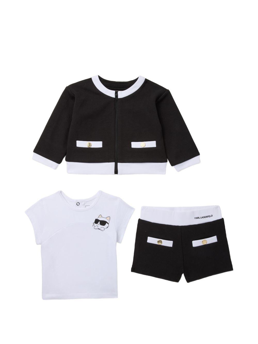 Completo nero/bianco per neonata Z31054 09B Karl Lagerfeld Kids 