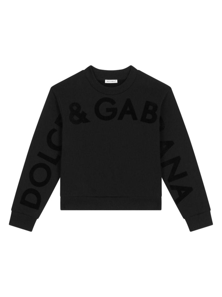 Black sweatshirt for boys with logo