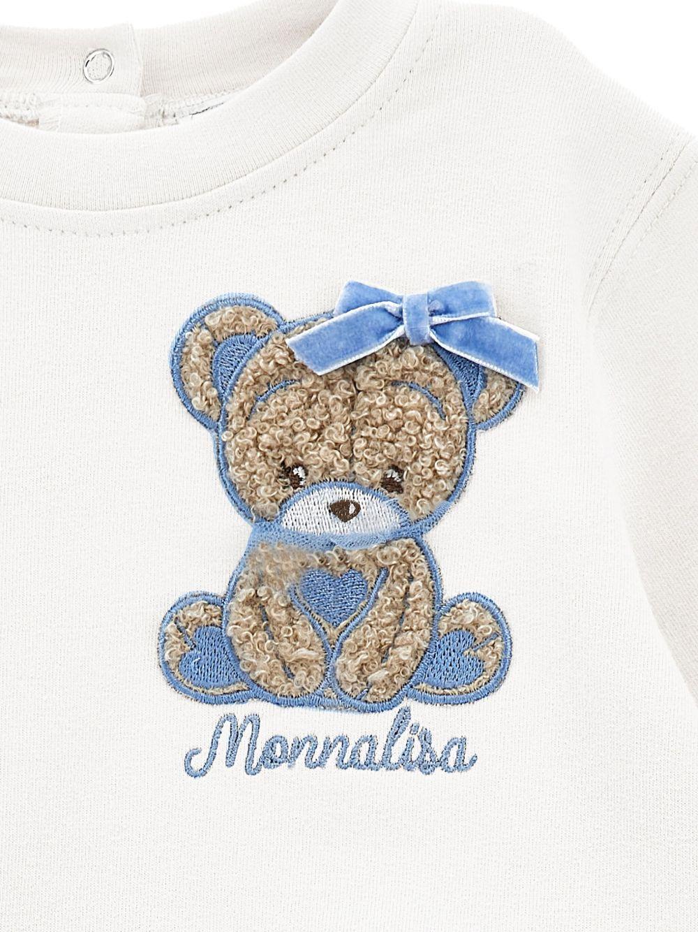 Abito bianco/blu per neonata 39F9046004 0158 Monnalisa Kids 