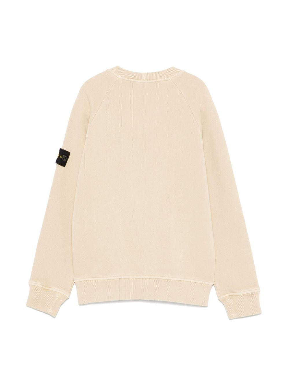 Beige sweatshirt for boys with logo