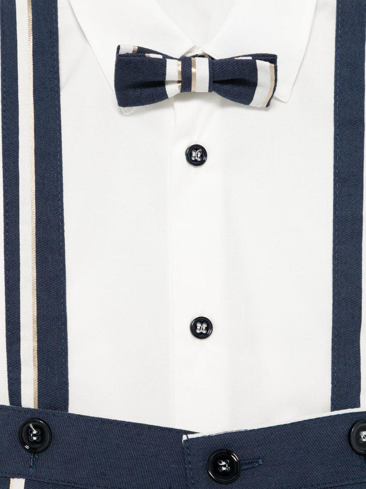 Completo elegante bianco/blu per neonato