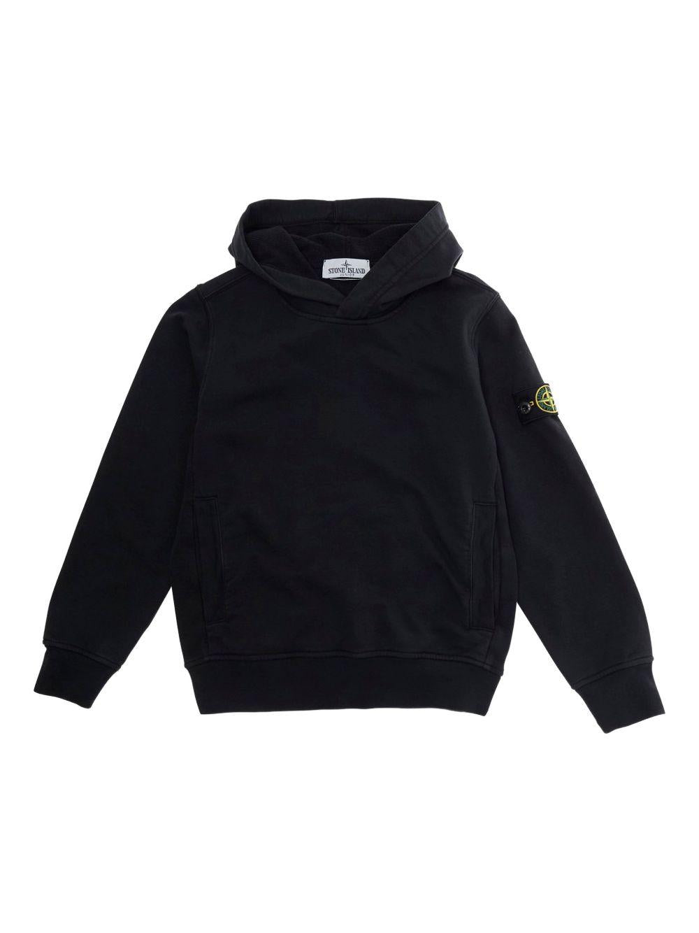 Felpa nera per bambino 66100014S0040 V0029 Stone Island Kids 