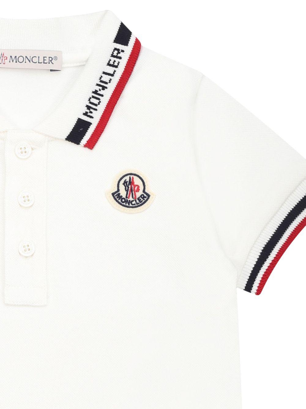 Polo bianco per neonato 9518A000028496F 034 Moncler Kids 