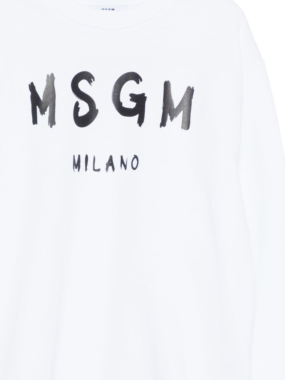 Felpa bianca per bambino S6MSJUSW007 001 Msgm Kids 