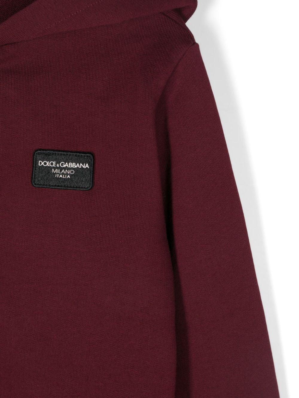 Felpa rosso bordeaux per bambino con logo L4JWKCG7M4R R0369 Dolce & Gabbana Kids 