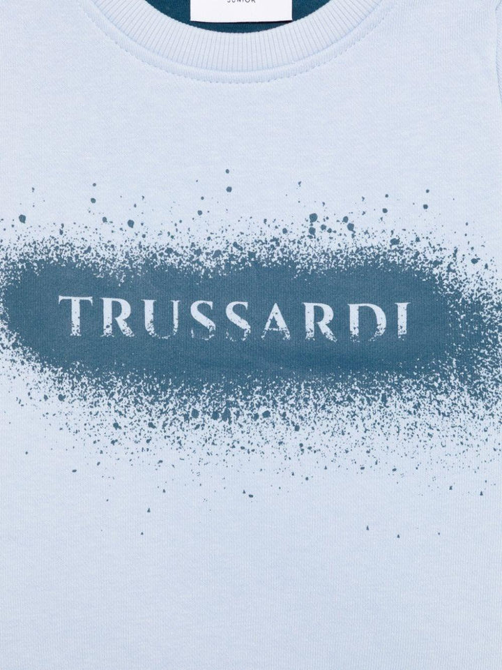 Felpa blu polvere per neonato con logo TIA24080FE BLLI Trussardi Kids 