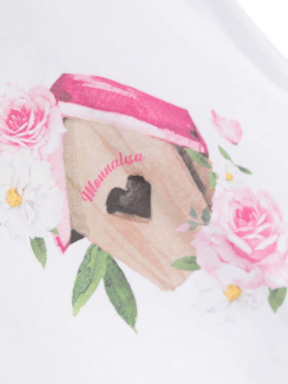 T-shirt bianca per neonata con stampa