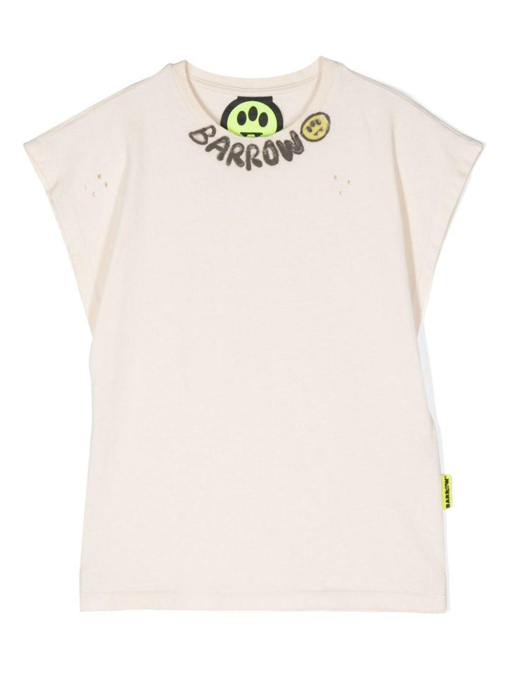 Beige t-shirt for boys with logo