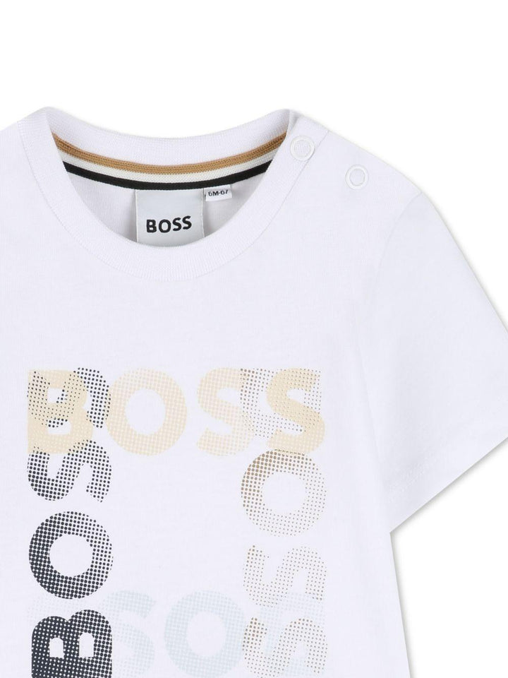 T-shirt bianco per neonato J52882 10P Boss Kids 