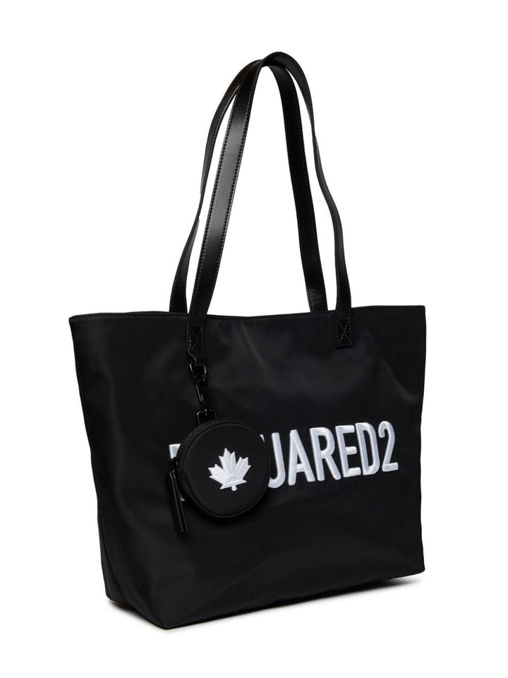 Borsa nera per bambina con logo
