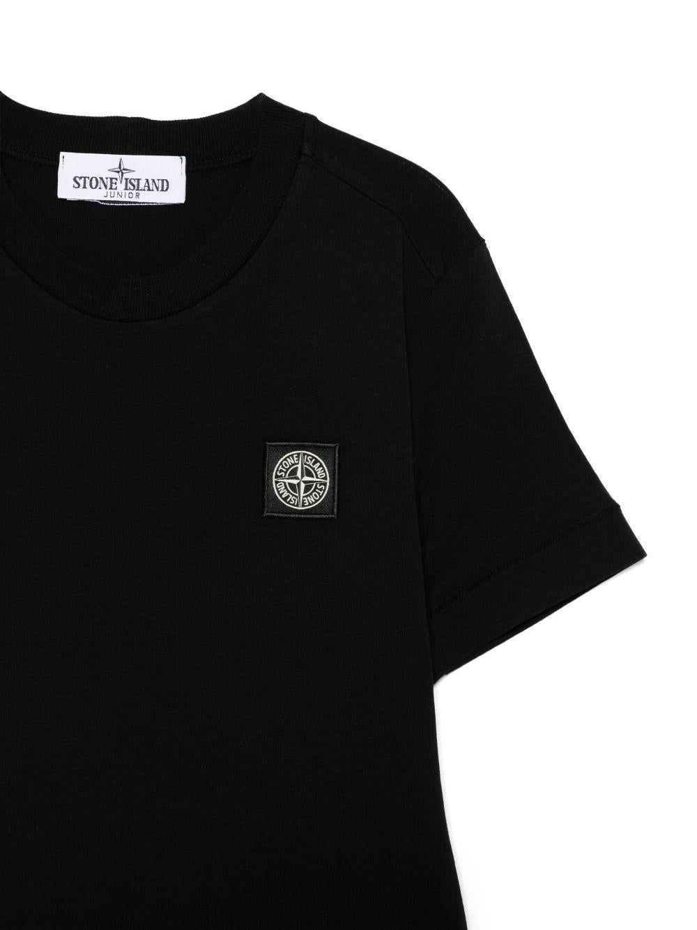 T-shirt nero per bambino 62100002S0047 V0029 Stone Island Kids 