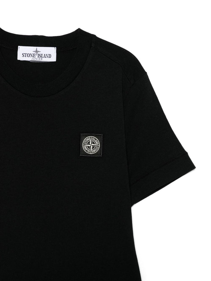 T-shirt nero per bambino 62100002S0047 V0029 Stone Island Kids 