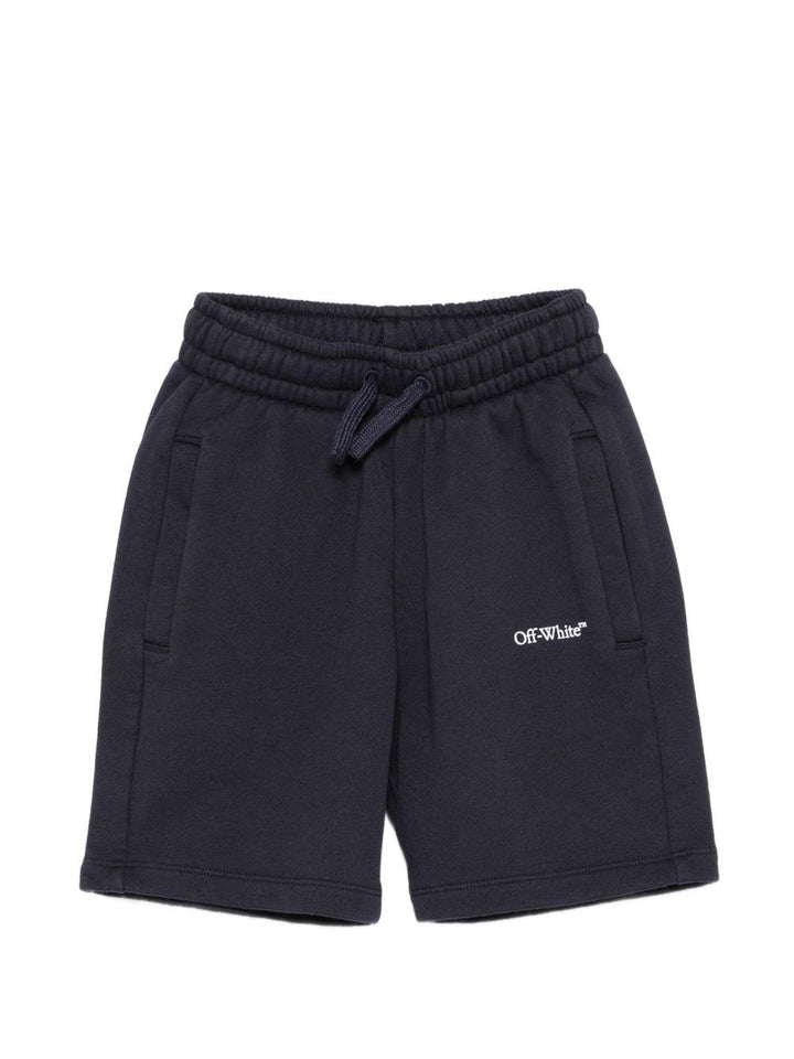 Bermuda nera per bambino OBCI001S26FLE005 4010 Off White Kids 