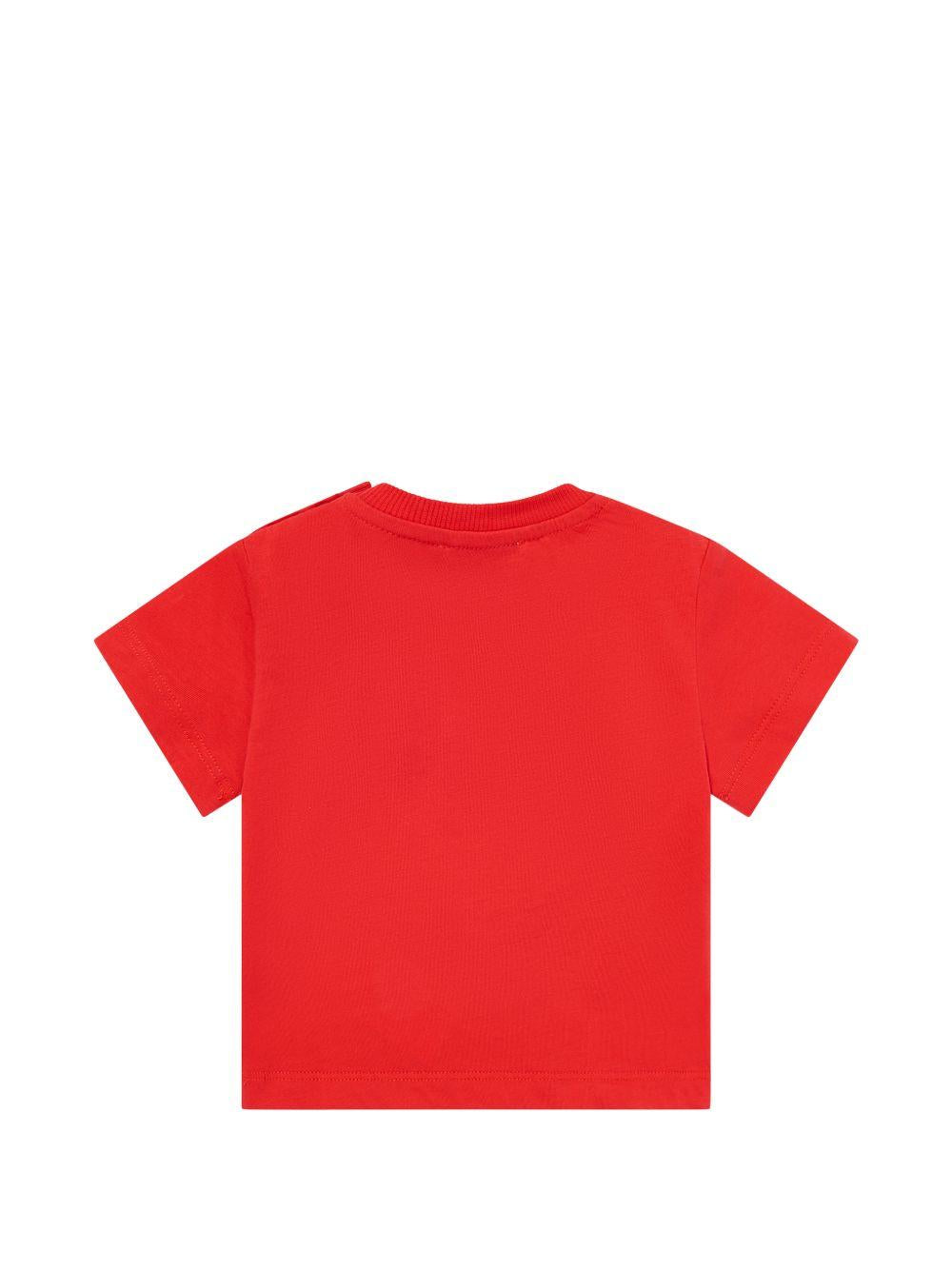 T-shirt rosso per neonato MUM04PLAA03 50109 Moschino Kids 