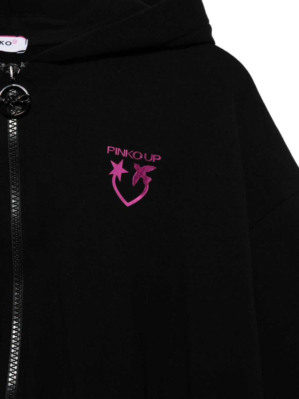 Black sweatshirt for girls with logo