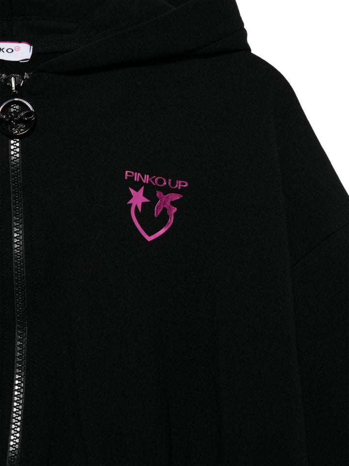 Black sweatshirt for girls with logo