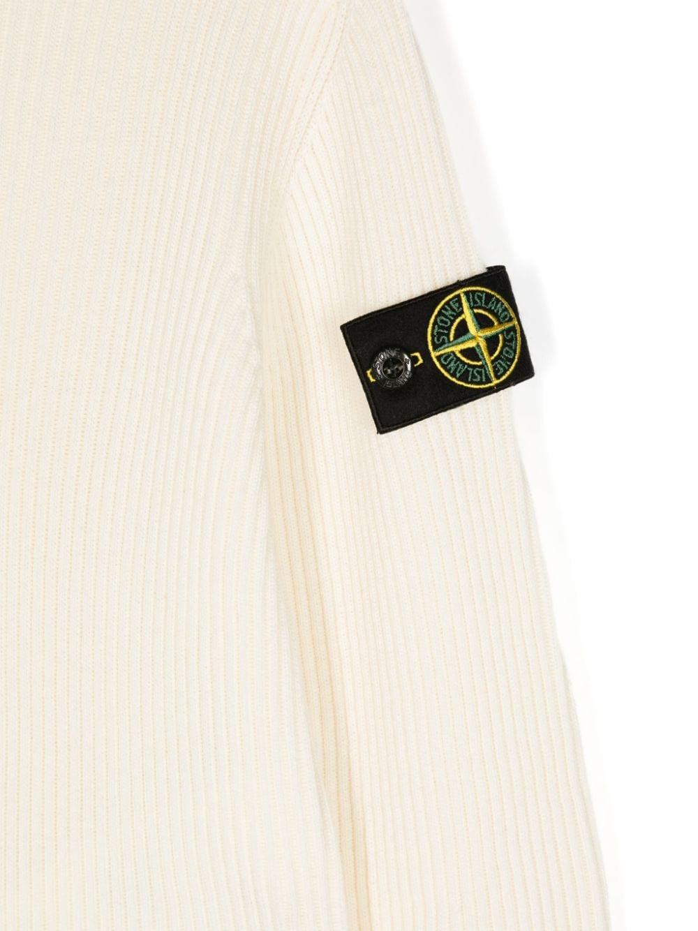 Maglione per bambino in lana bianco avorio