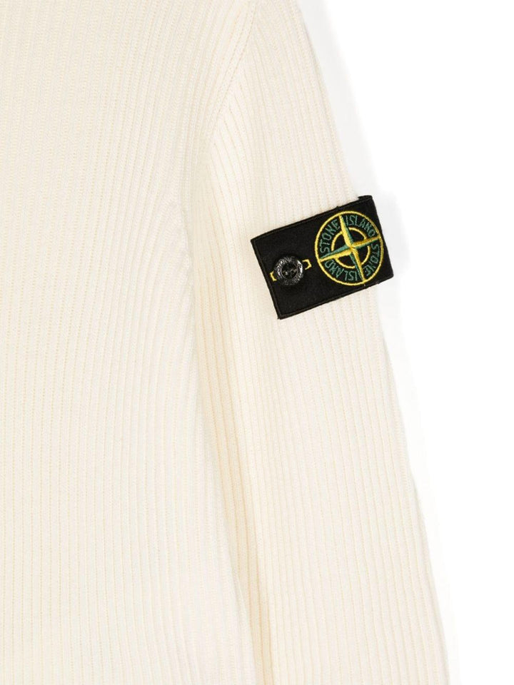Maglione per bambino in lana bianco avorio