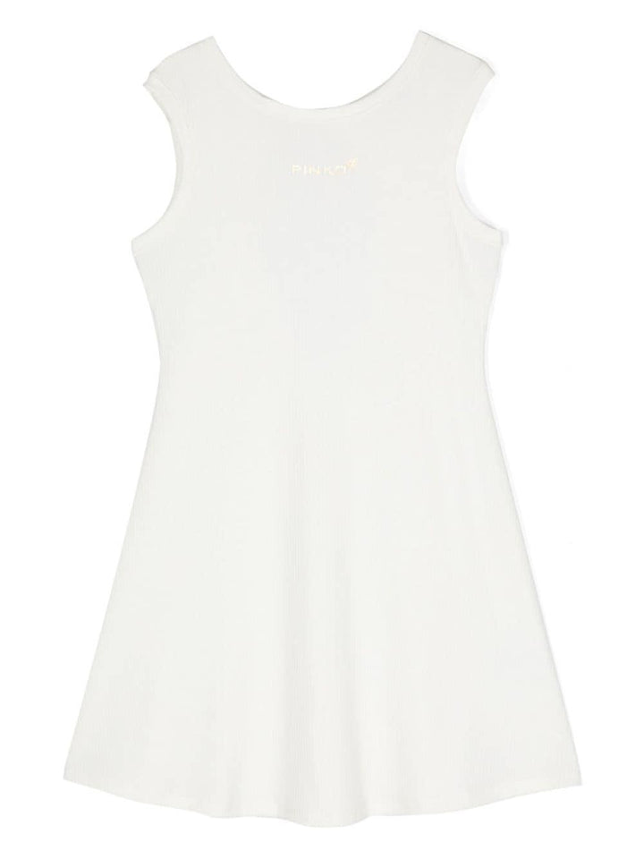 White dress for girls with logo