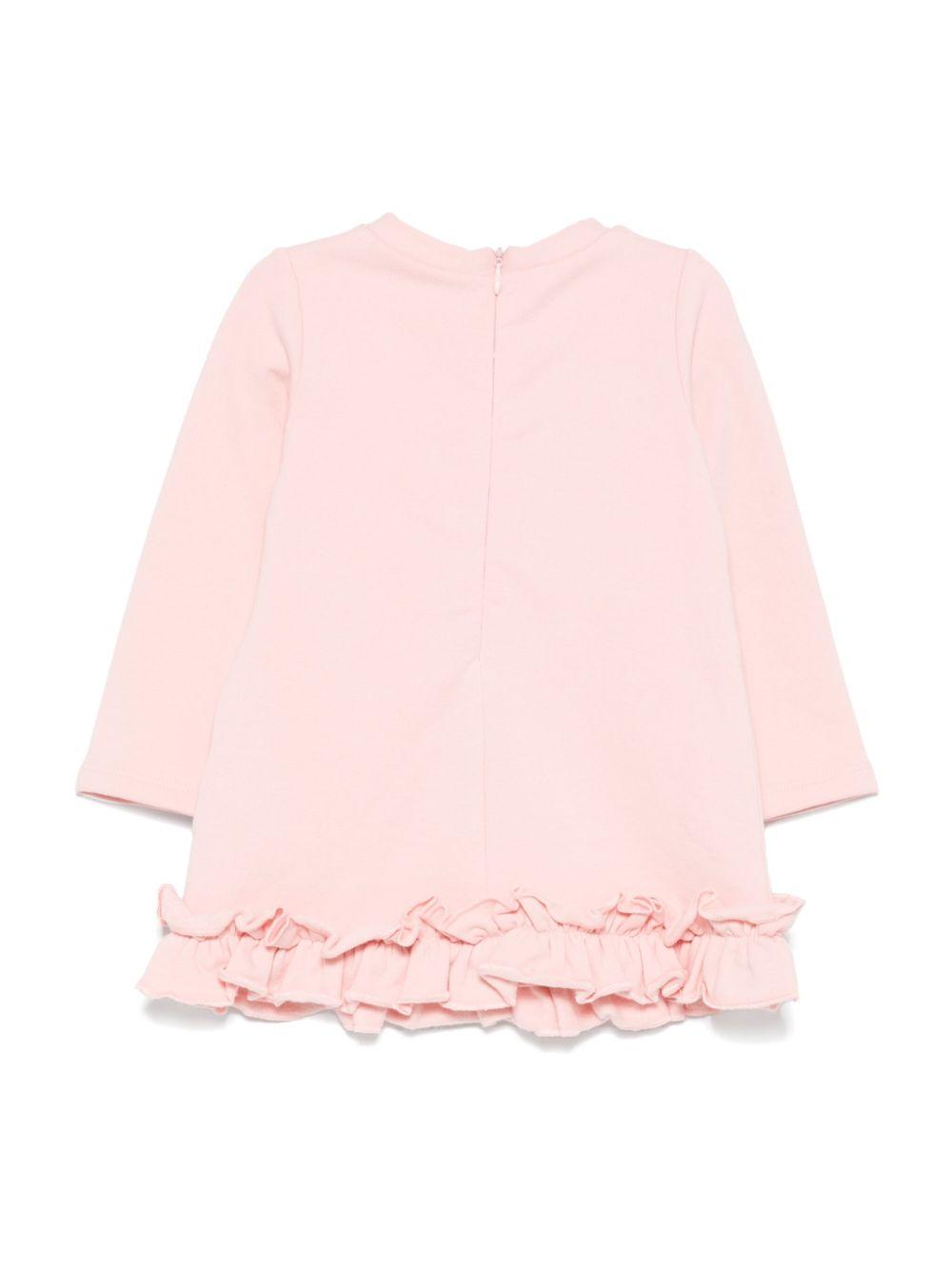 Baby girl blush pink dress with logo