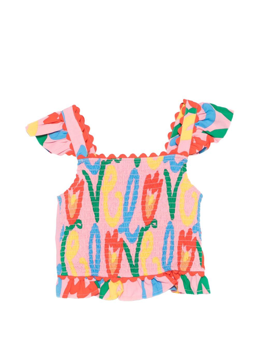 Top rosa/multicolor per bambina TY5A42Z3437 509MC Stella McCartney Kids 
