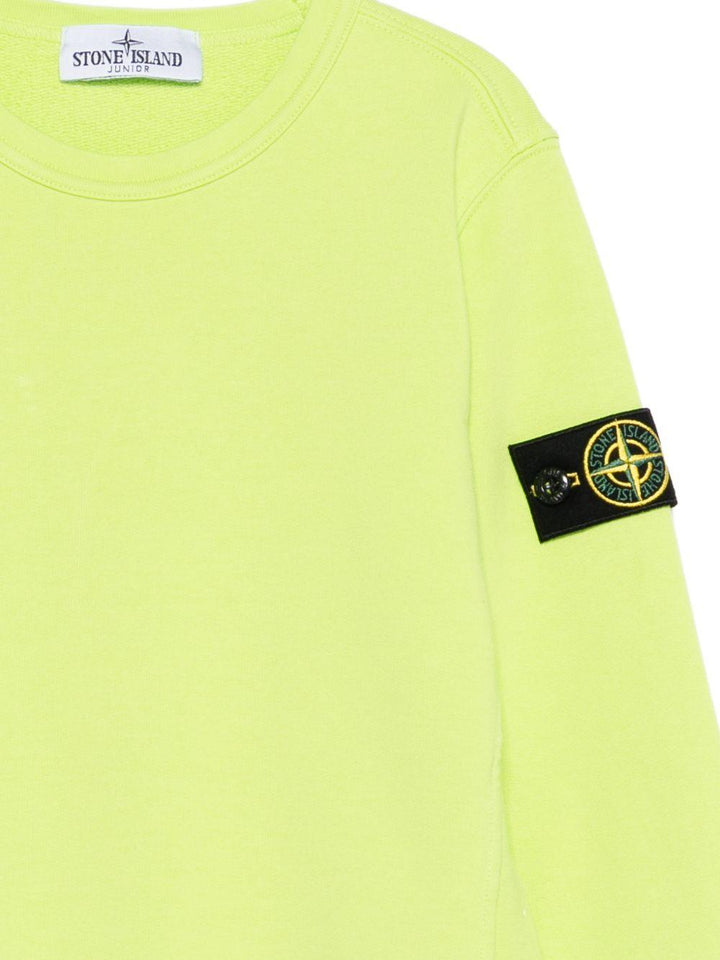Felpa verde per bambino 66100005S0040 V005F Stone Island Kids 