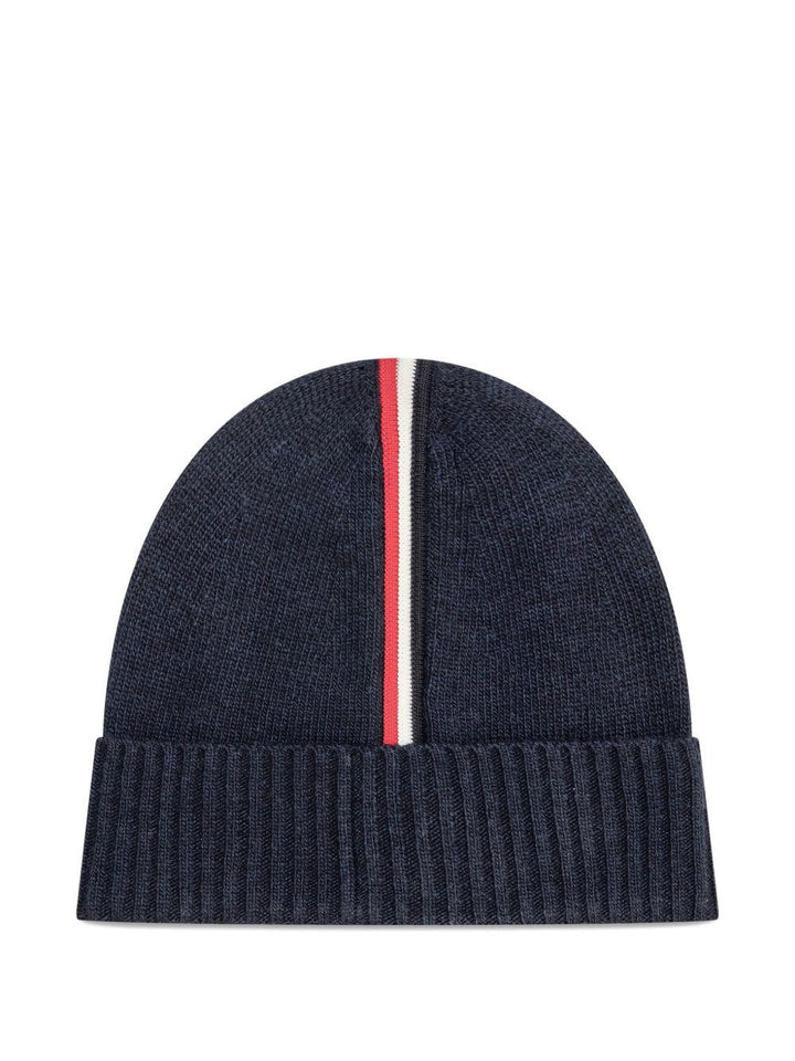 Cappello in cotone blu navy per bambino 9543B00001M1241 745 Moncler Kids 
