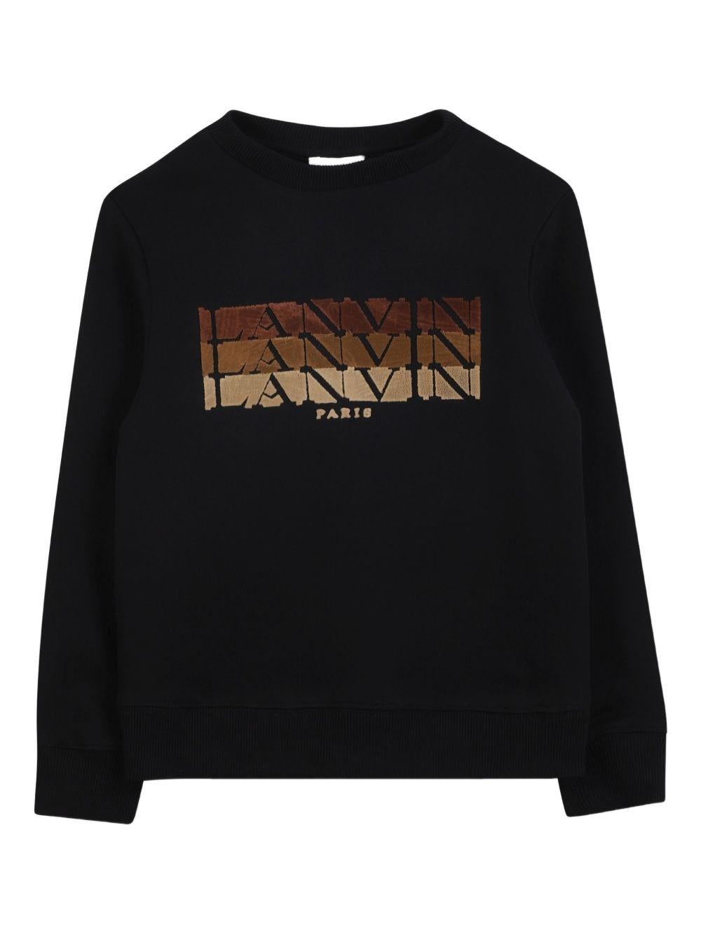 Felpa nera per bambino N30284 09B Lanvin Enfant 