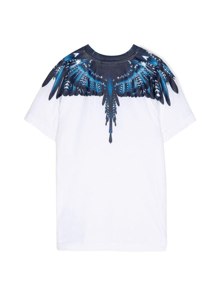 T-shirt bianca/wings blu per bambino