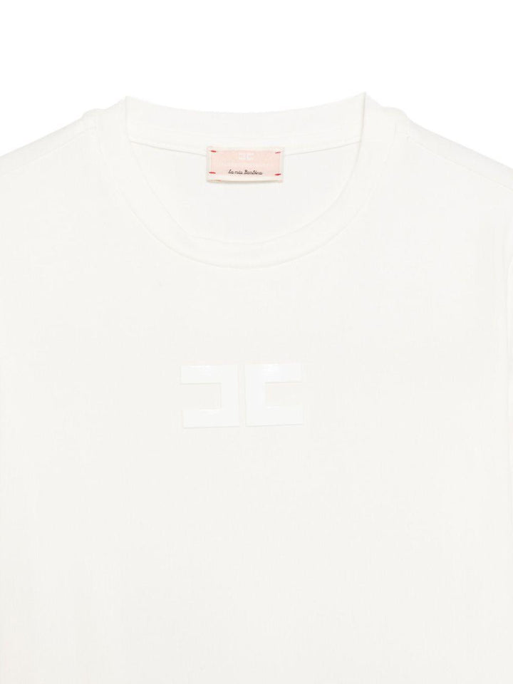T-shirt bianca per bambina EGTS1050JE006K 0004 Elisabetta Franchi Kids 