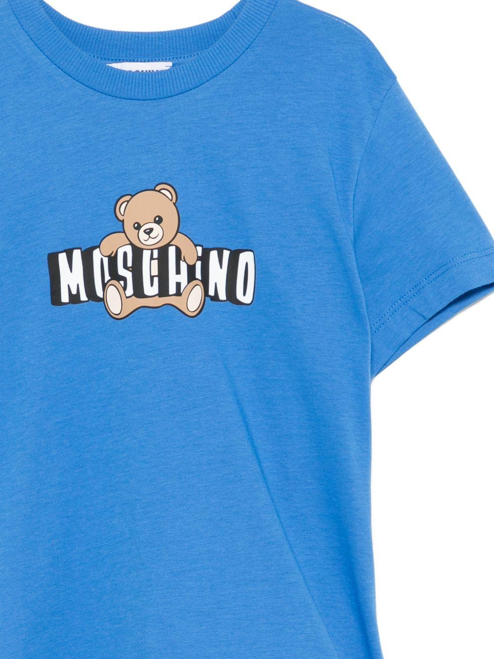 T-shirt blu per bambino HZM058LAA03 40630 Moschino Kids 