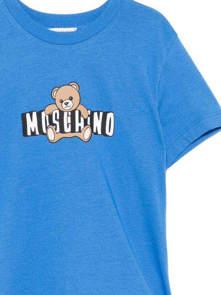 T-shirt blu per bambino HZM058LAA03 40630 Moschino Kids 