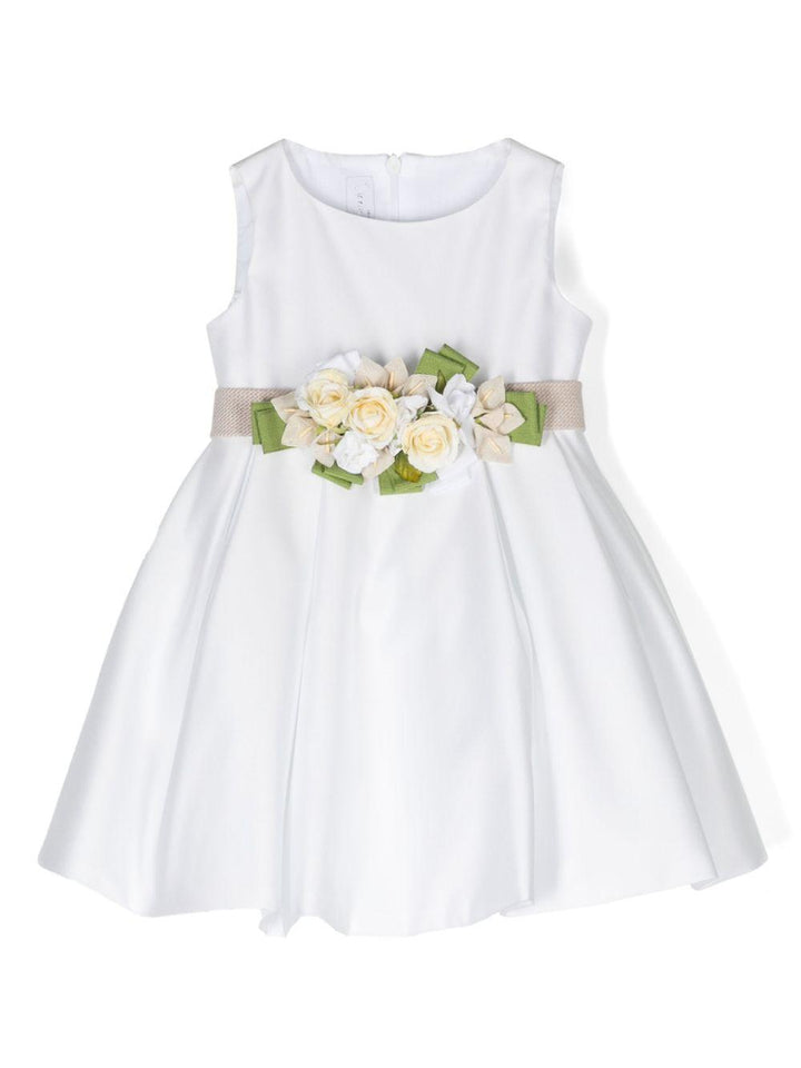 Abito bianco per neonata con fiori
