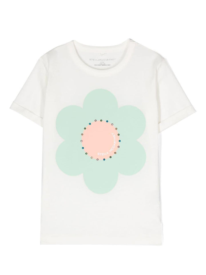 White t-shirt for girls with logo