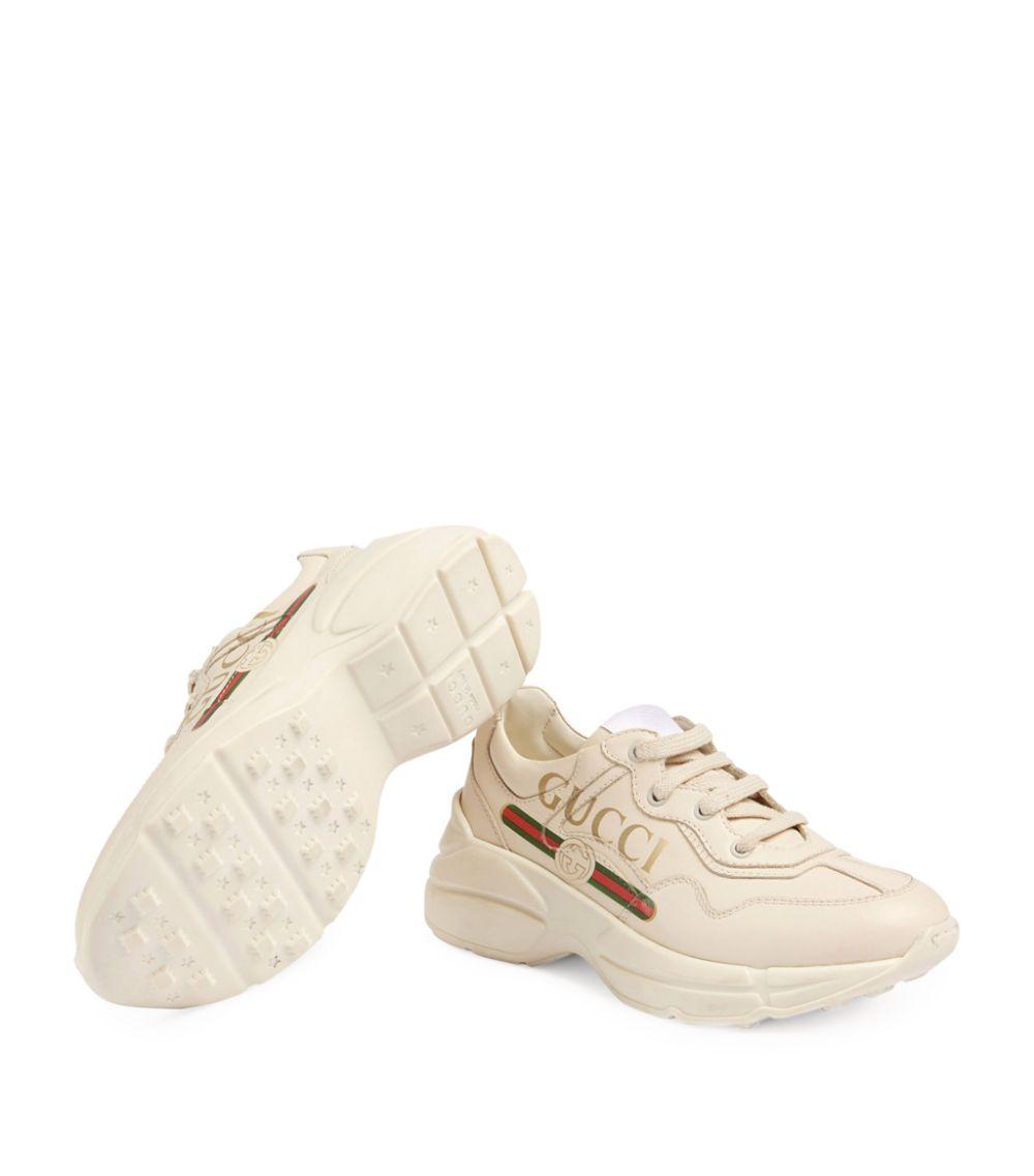 Sneakers crema per bambina con logo