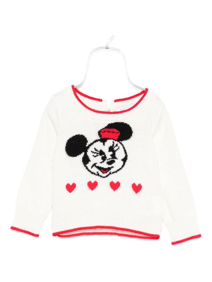 Maglione bianco per neonata 39F6156091 0143 Monnalisa Kids 