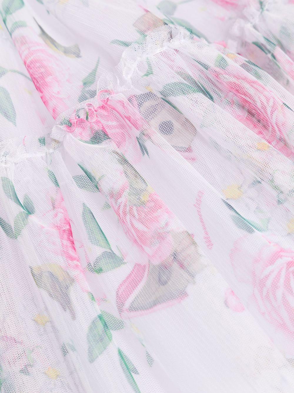 Abito bianco per neonata con fiori