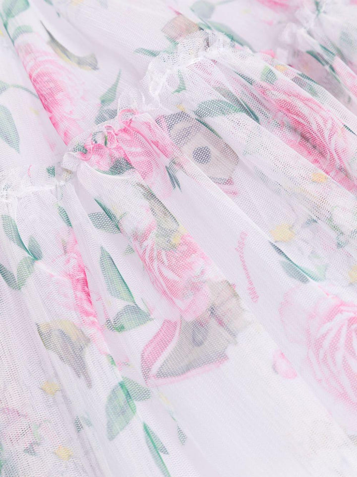 Abito bianco per neonata con fiori