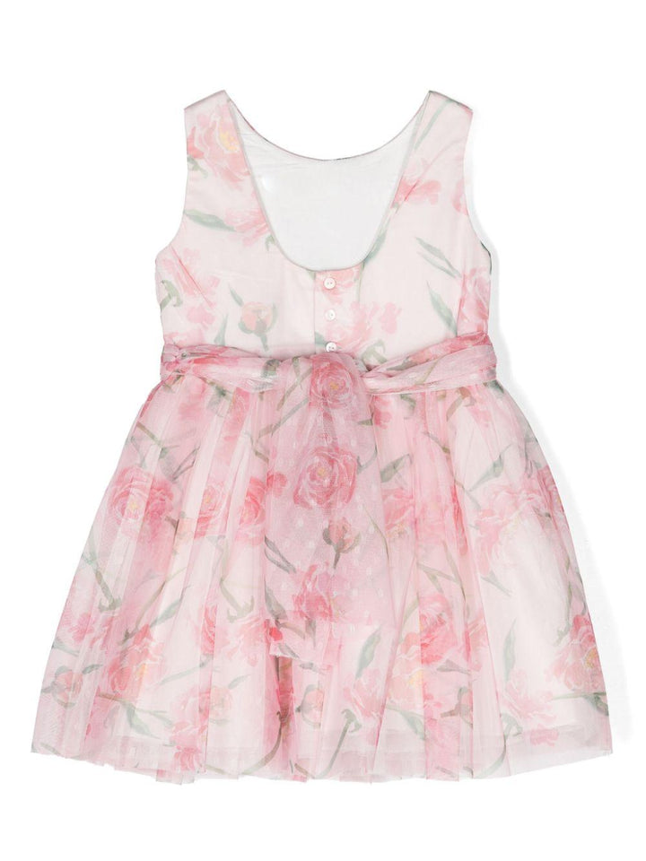 Pink dress for girls with print