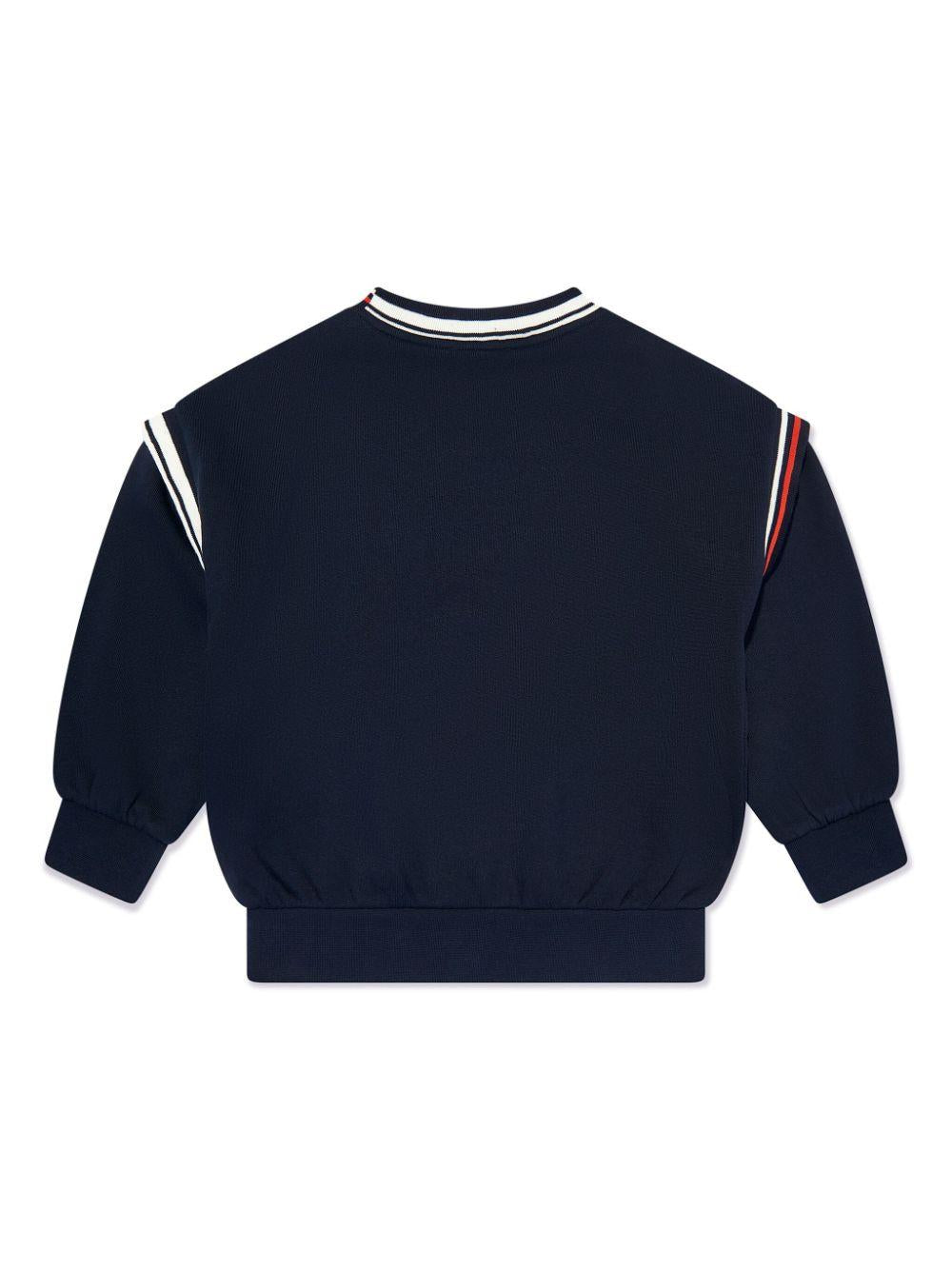 Navy blue sweatshirt for boys with logo