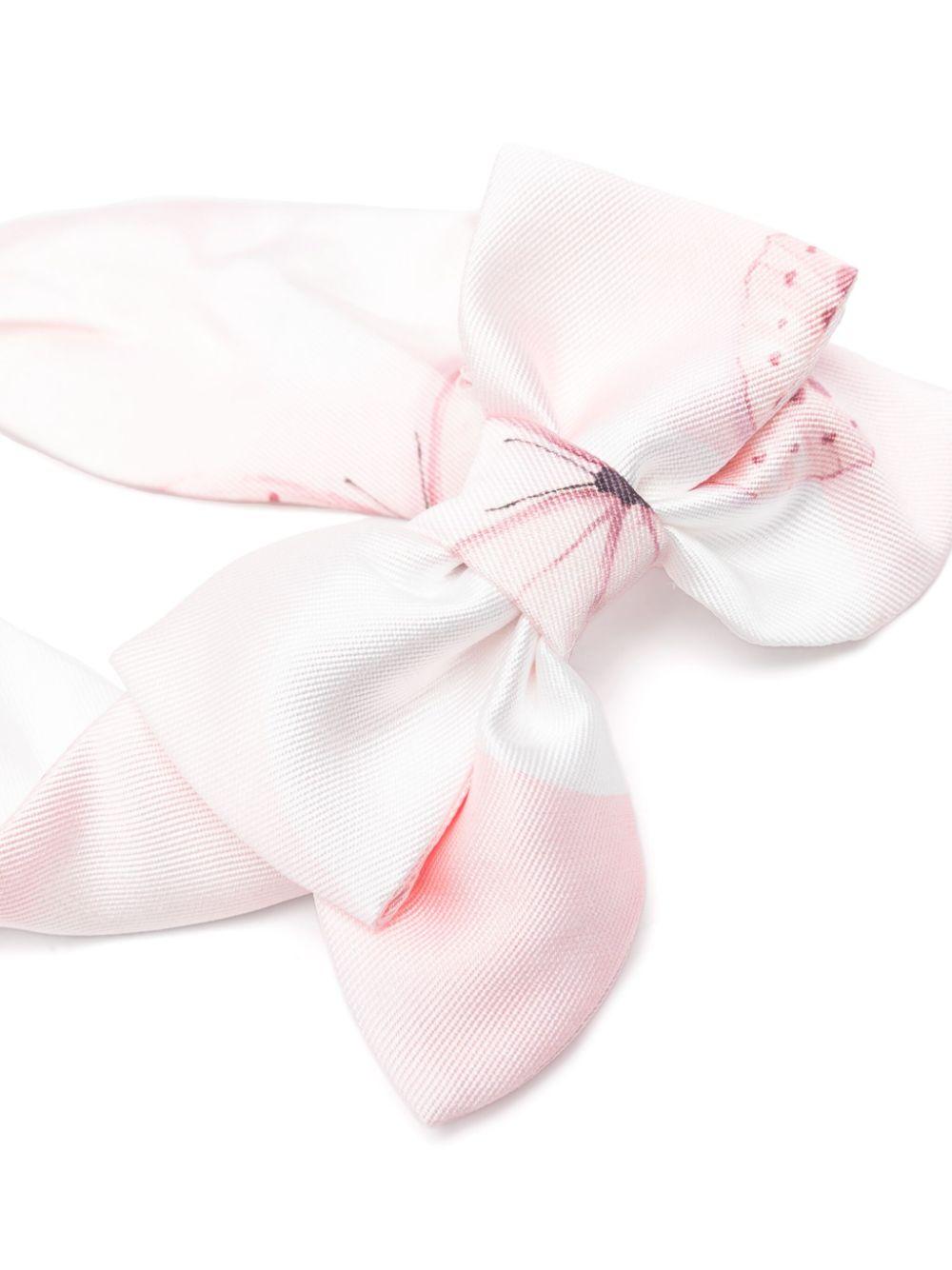 Light pink/white headband for newborn