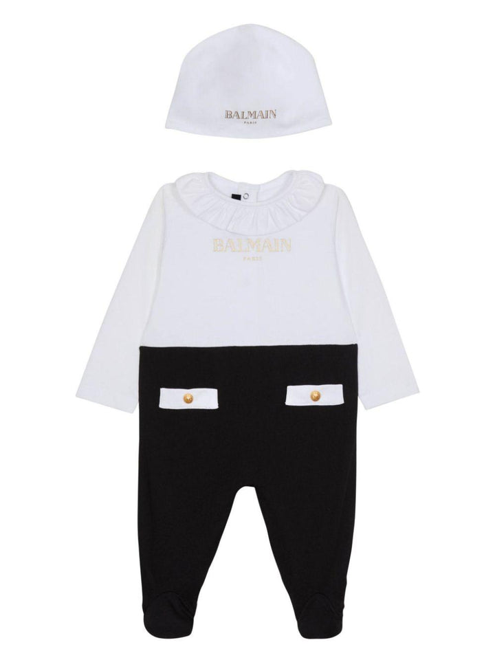 Black/white baby romper