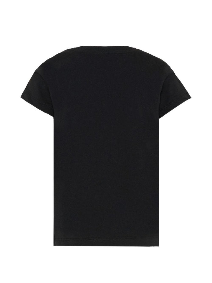 T-shirt nero per bambino HUM05OLAA03 60100 Moschino Kids 